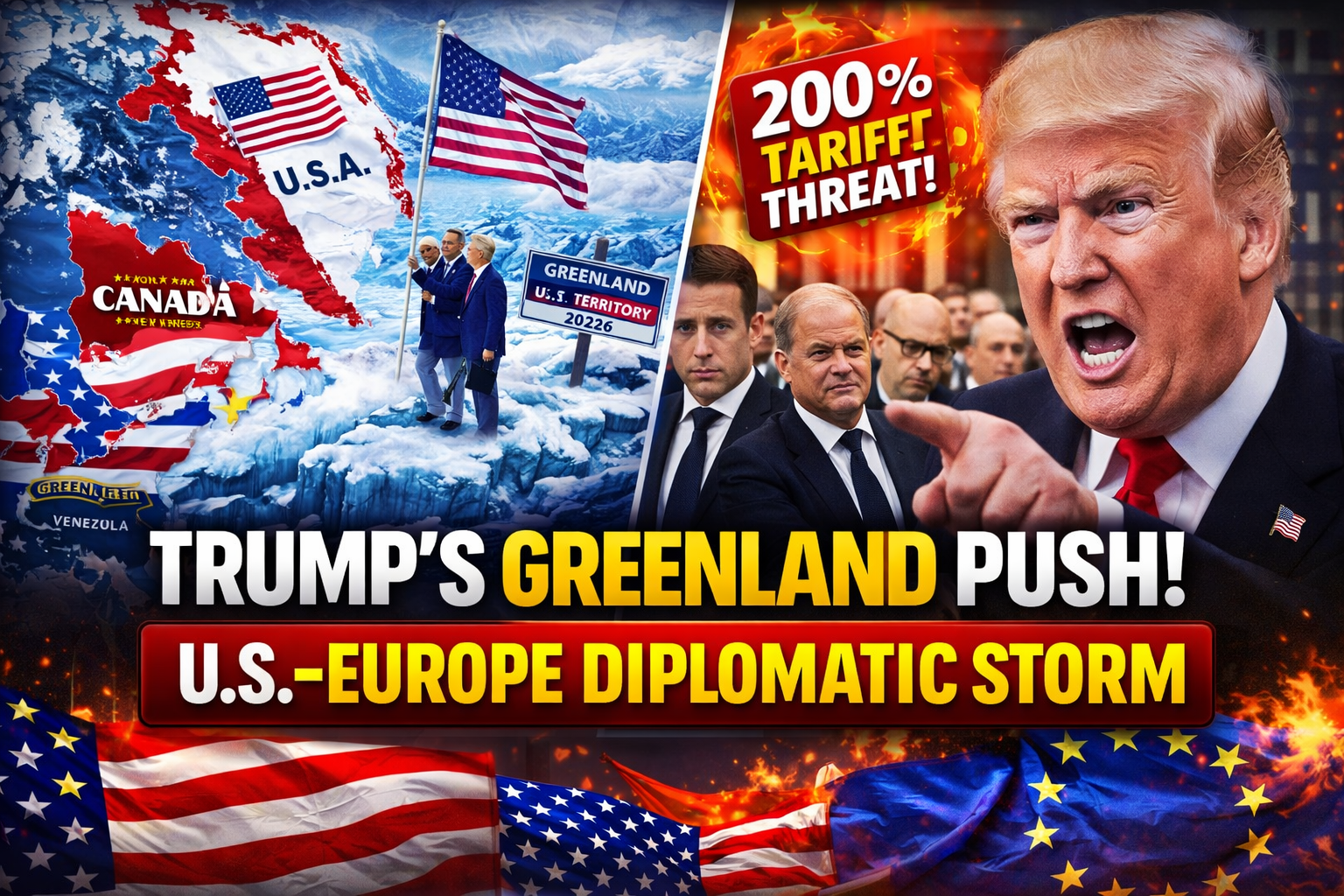 Trump’s Greenland Obsession Explodes: Europe Fires Back as Tariff War Threat Looms